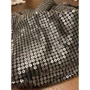 SEQUIN FABRIC - Clear on Black Sequin 49"